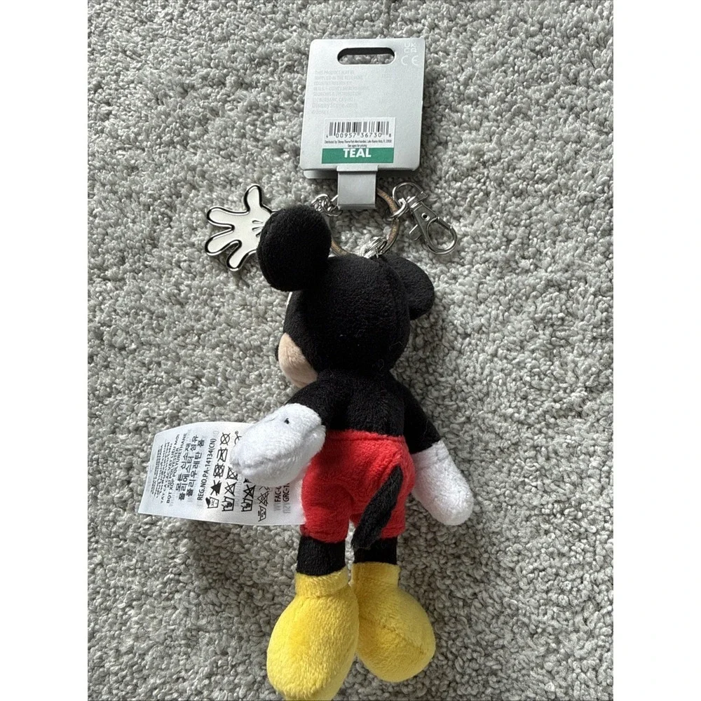 Disney Parks Mickey Mouse Plush Keychain with Hand Bag Charm NEW